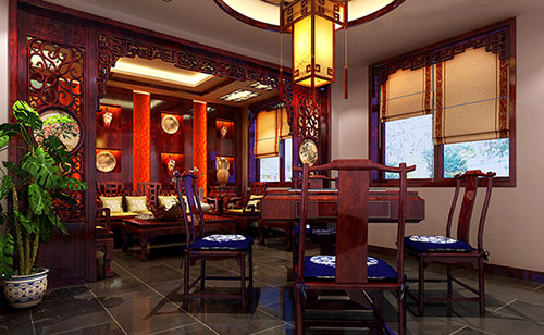 荣昌古典中式风格茶楼包间设计装修效果图